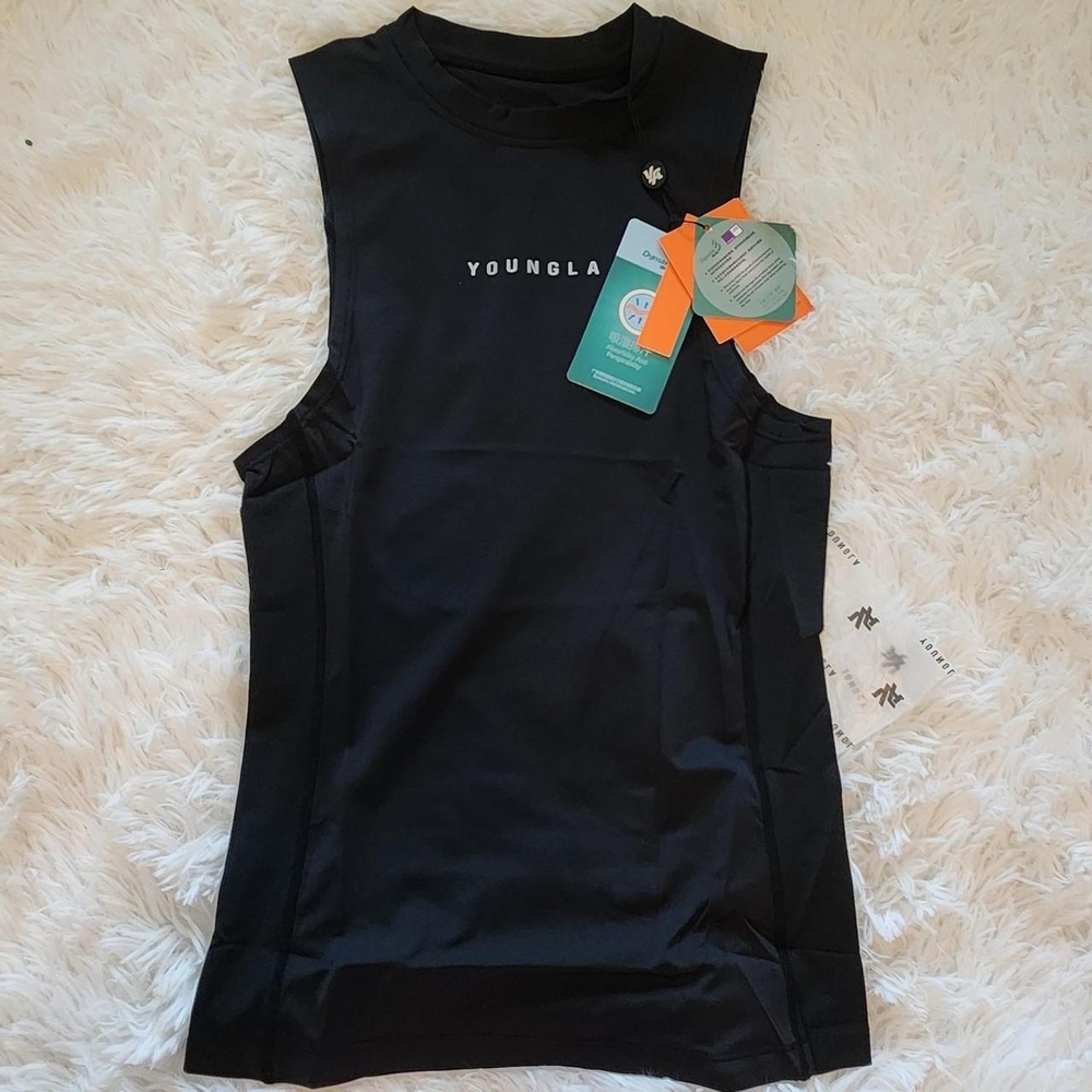 NWT YoungLA black muscle tank hydro cool compression #341 Size S #fitness #gymwe